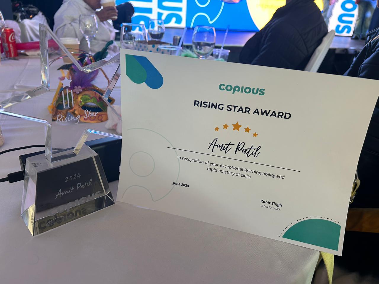 Copious Rising Star Award